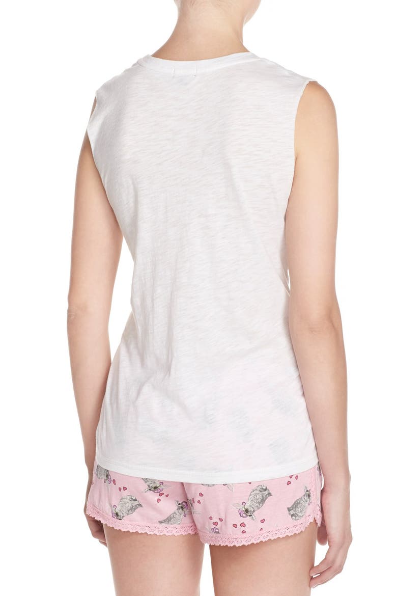 Printed Jersey Sleep Shorts, Alternate, color, LIGHT PINK