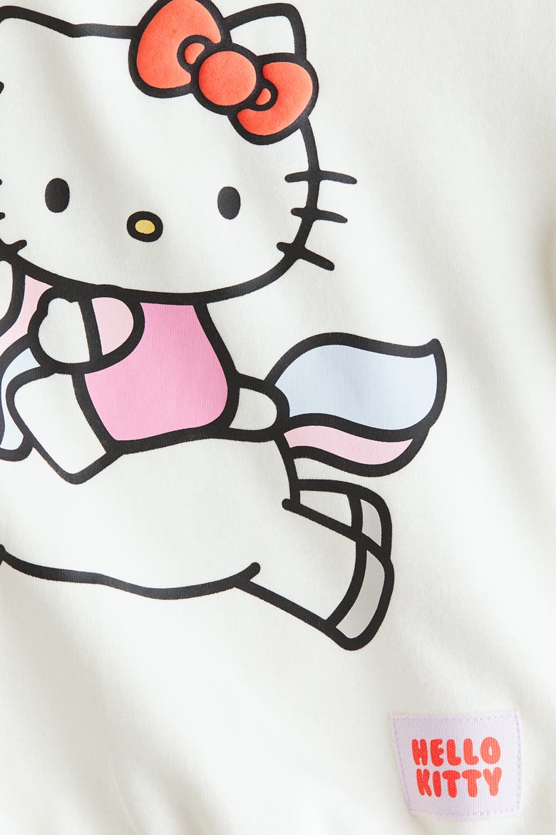 Printed Sweatshirt, Alternate, color, White/Hello Kitty