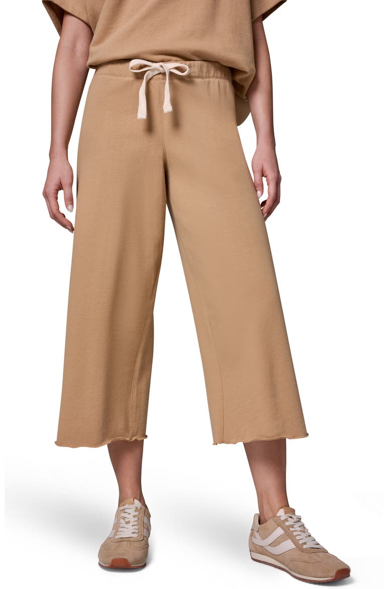 Cotton Terry Crop Drawstring Pants, Main, color, FAWN