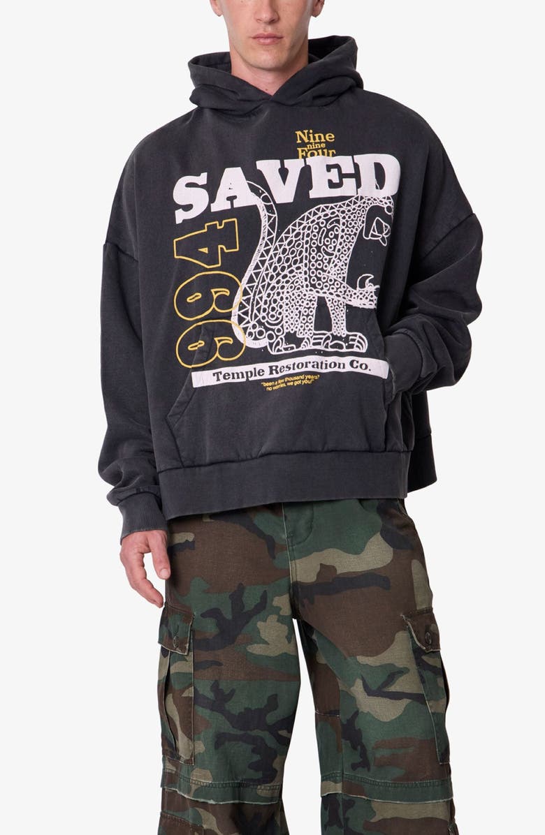 mnml Saved Cotton Graphic Print Hoodie, Alternate, color, 