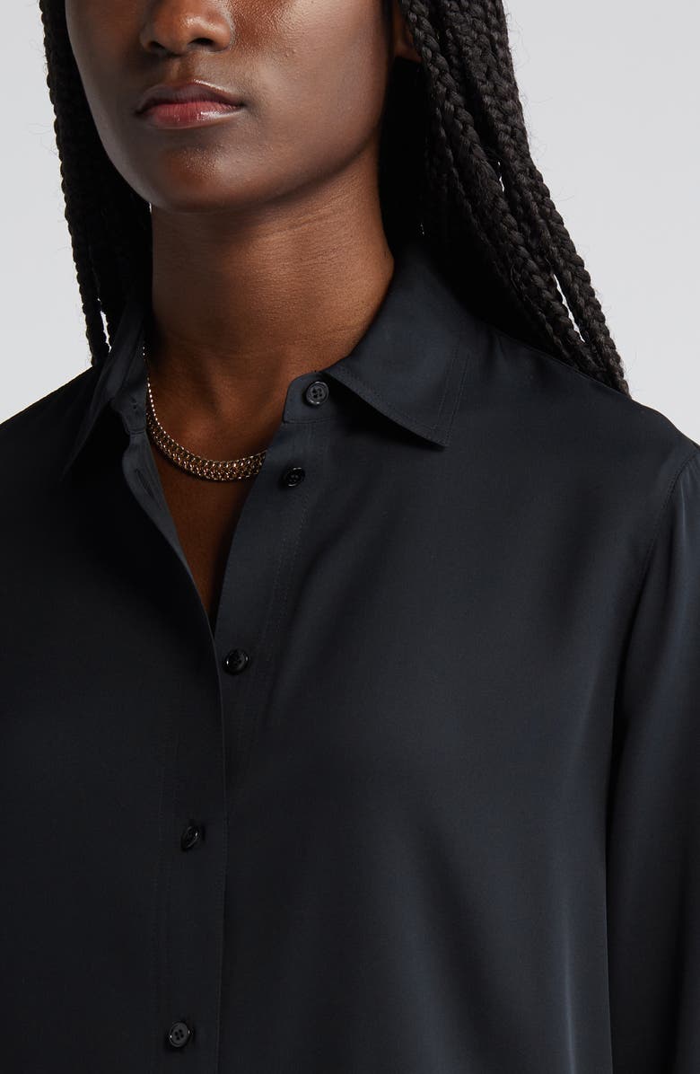 Vince Slim Silk Blouse, Alternate, color, Black