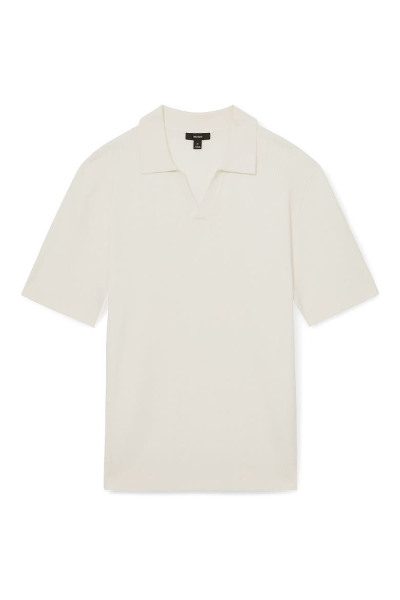 Tyne Textured Johnny Collar Polo Sweater, Alternate, color, WHITE