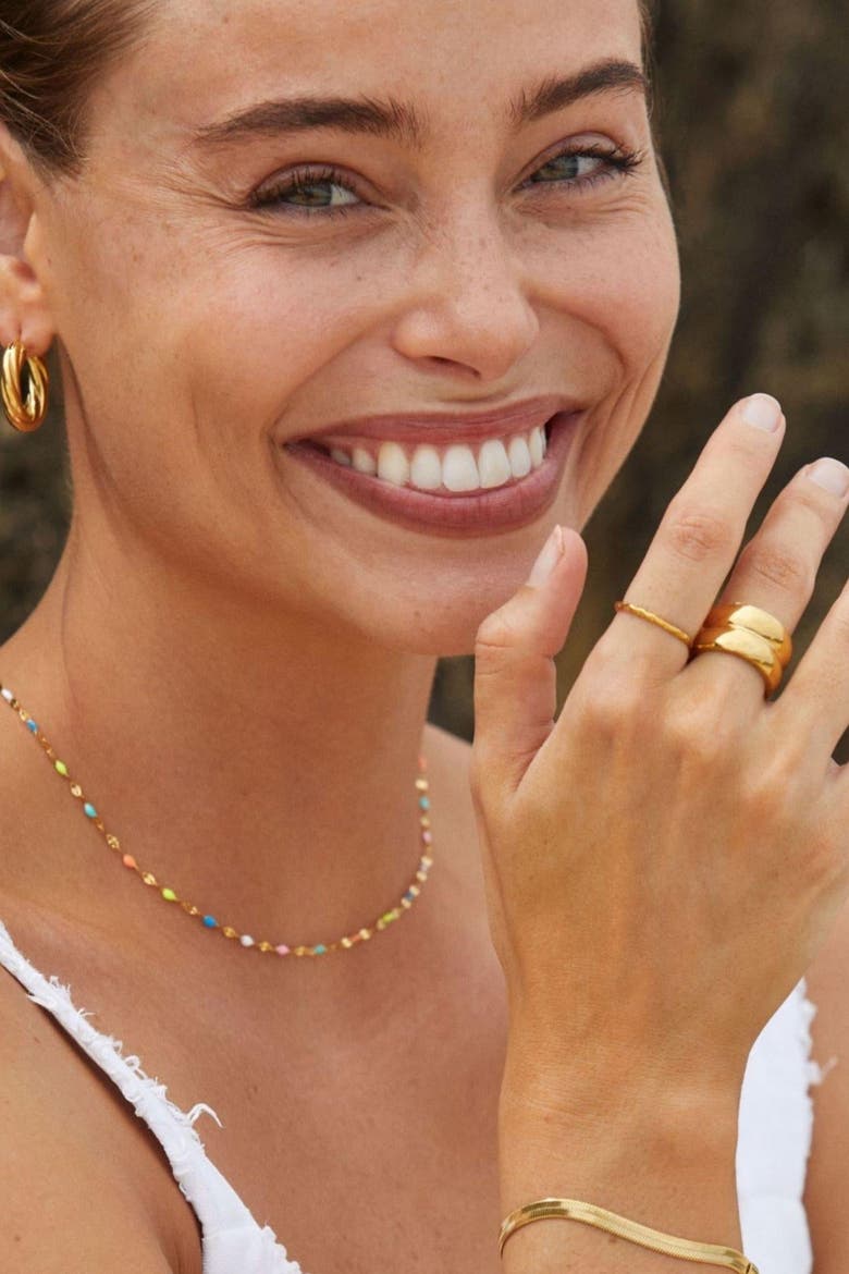Rainbow Dainty Choker, Alternate, color, Gold
