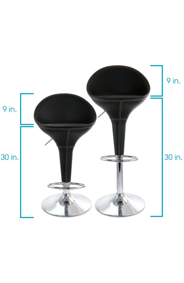 Elama 2 Piece Adjustable Plastic Bar Stool, Alternate, color, Black