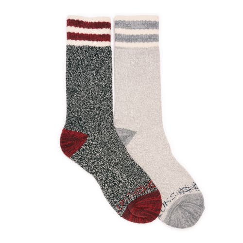 Muk Luks Dream Step Cozy Crew Sock 2 Pair Pack In Multi