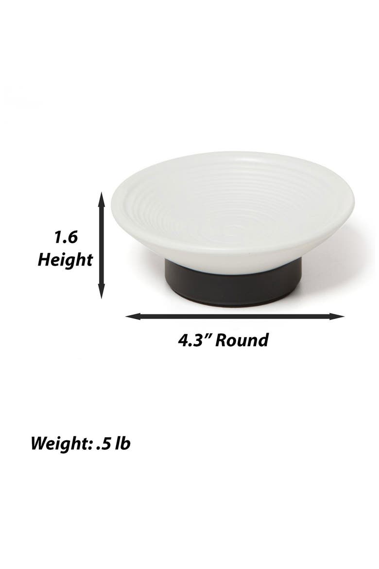 Dubai Black Trim Soap Dish, Alternate, color, WHITE