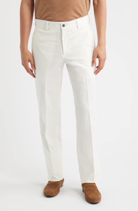 Pleated Cotton & Linen Straight Leg Pants (Regular & Big)