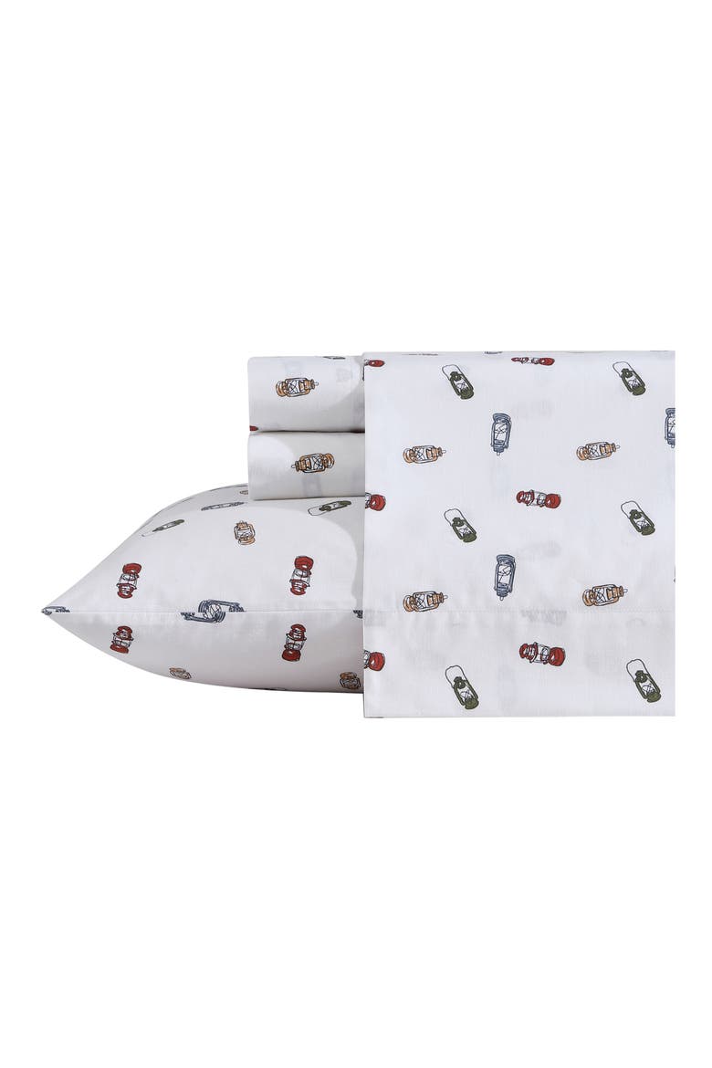 Explore Lantern Cotton Sheet Set, Main, color, WHITE/ MULTI