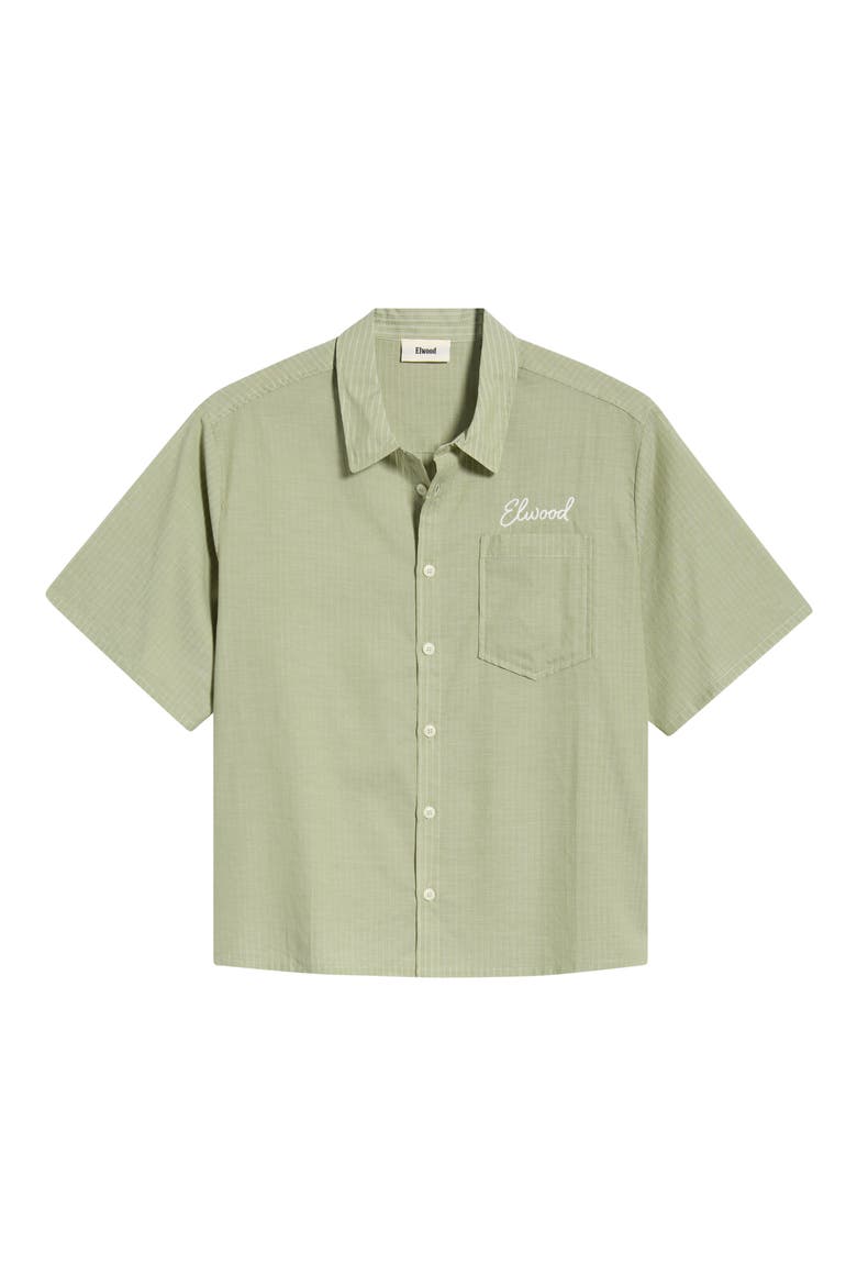 Summer Cotton Button-Up Shirt, Main, color, SAGE STRIPE