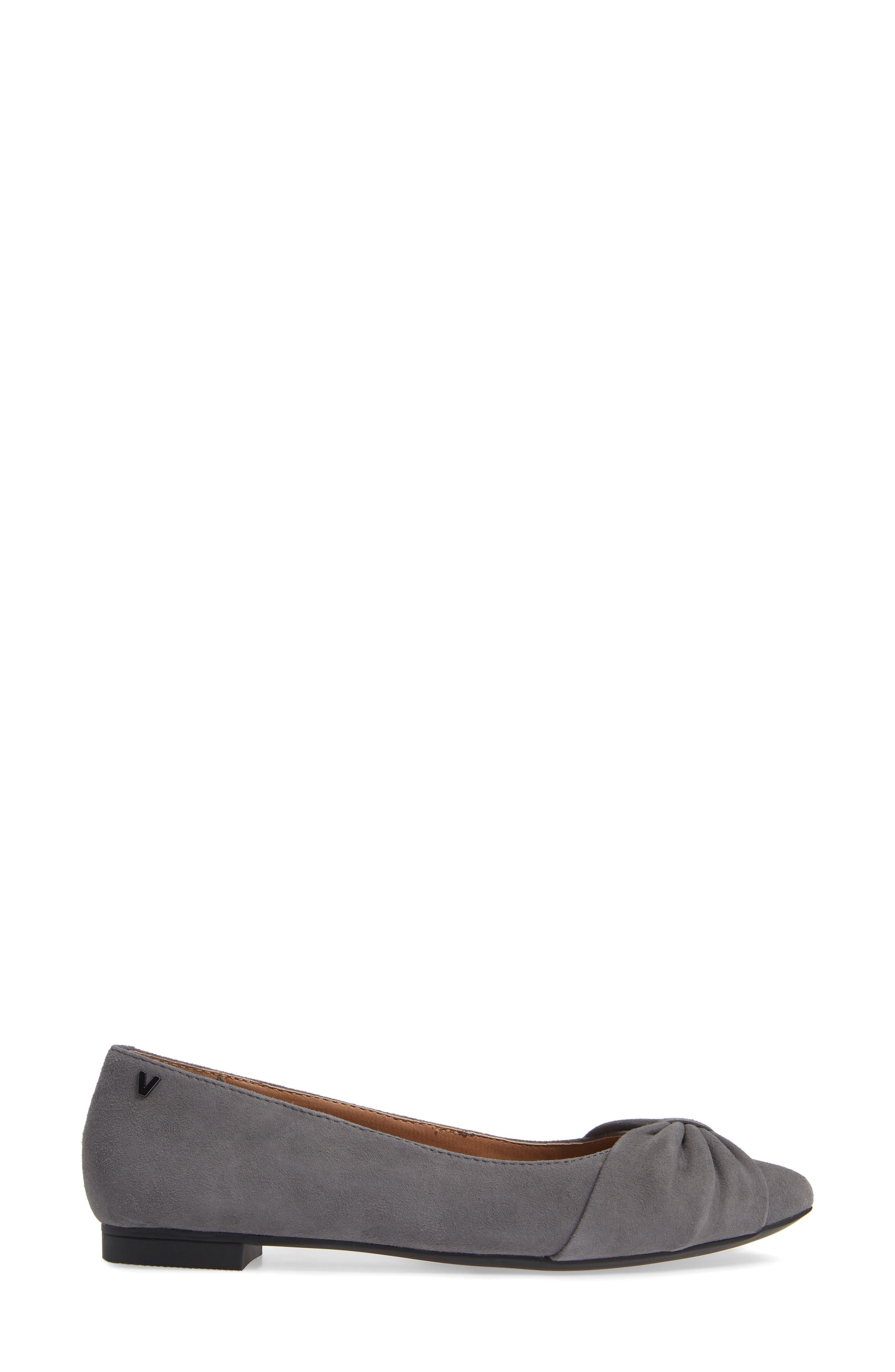 Vionic Gramercy Pointy Toe Flat, Alternate, color, CHARCOAL SUEDE