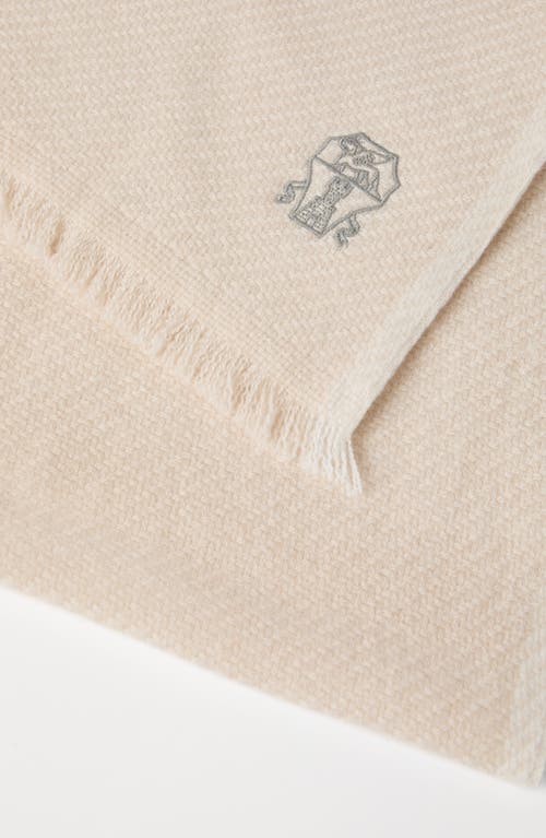Brunello Cucinelli Cashmere Diagonal Scarf In Buff