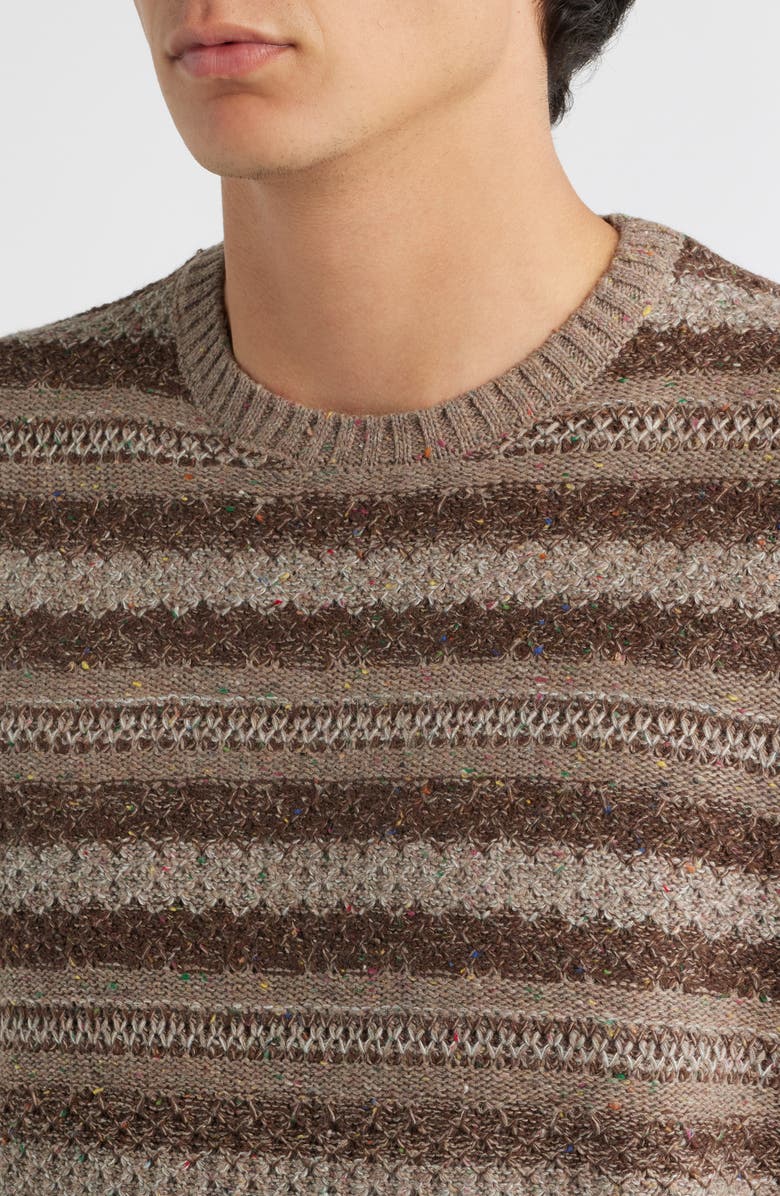 Brixton Midnight Stripe Crewneck Sweater, Alternate, color, Multi Neutral Stripe