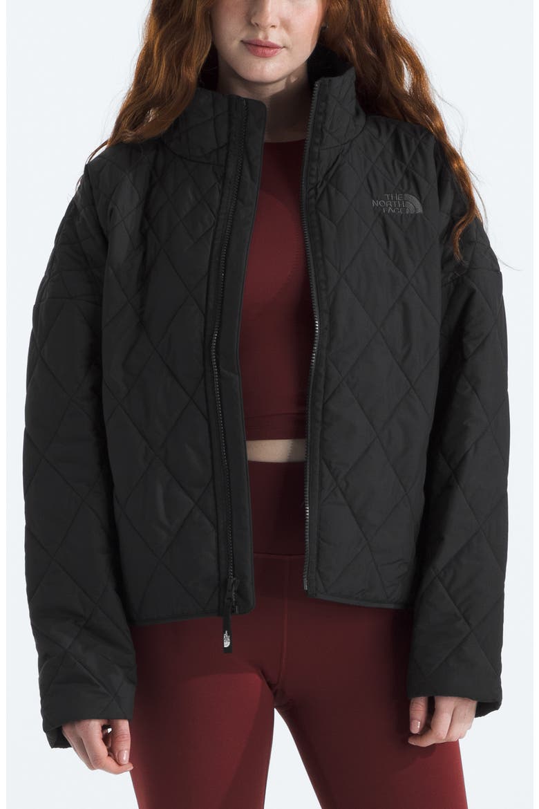 Diamond Peak Water Repellent Quilted Jacket, Main, color, TNF BLACK