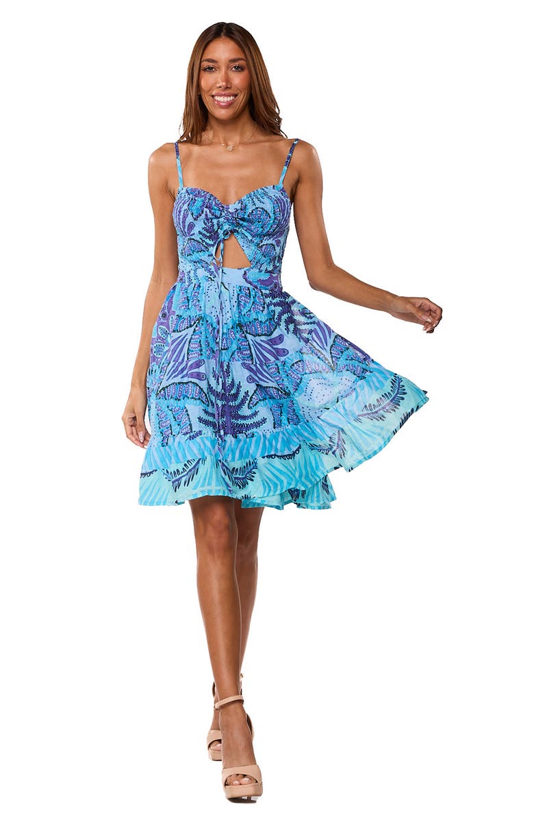 RANEES Cutout Fit & Flare Dress, Alternate, color, Blue