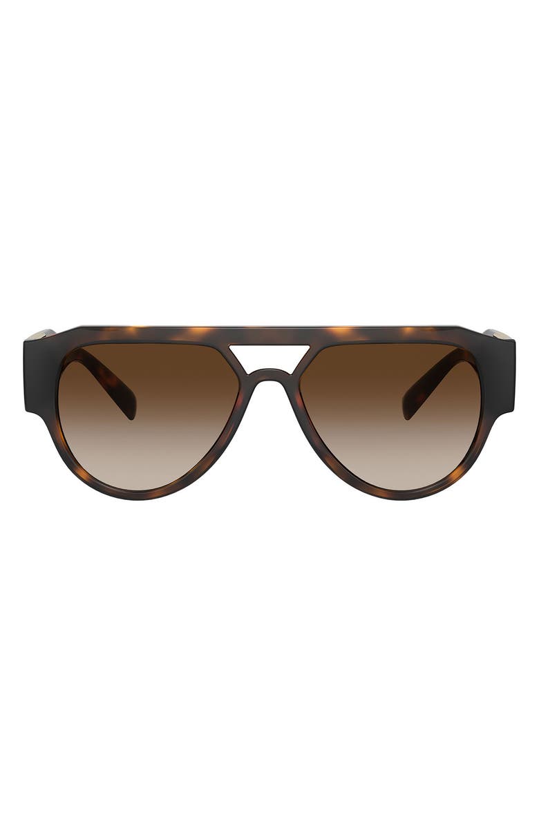 Versace 57mm Gradient Aviator Sunglasses, Main, color, Havana/ Brown Gradient
