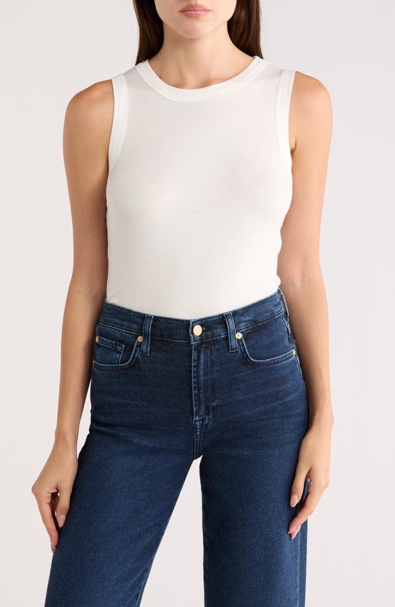 matty m. Ribbed Ringer Tank Top, Main, color, Vellum