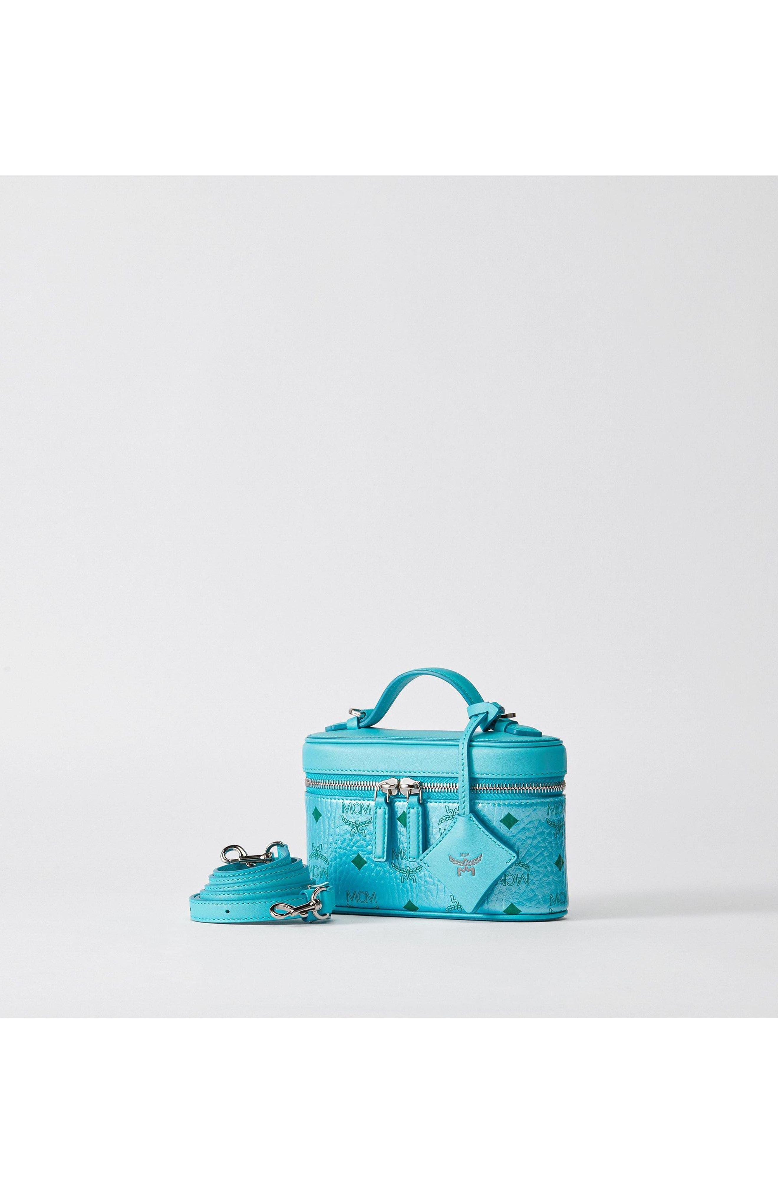 Mini Aren Vanity Case in Visetos, Alternate, color, Blue Ceramic