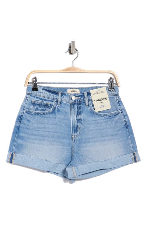 Jazzy High Waist Cuffed Jean Shorts