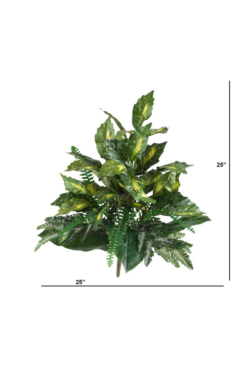 25-in Mixed Greens Artificial Plant, Alternate, color, Green