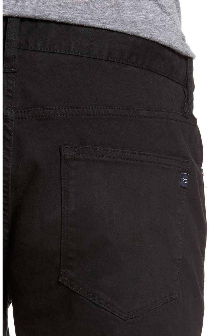 Brushed Twill Slim Straight Leg Five-Pocket Pants, Alternate, color, BLACK