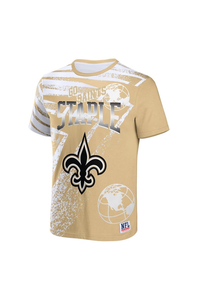 Men's NFL x Staple Gold New Orleans Saints All Over Print T-Shirt, Alternate, color, Gold