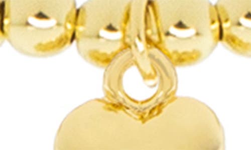 Marlyn Schiff Heart Charm Ball Chain Stretch Bracelet In Gold