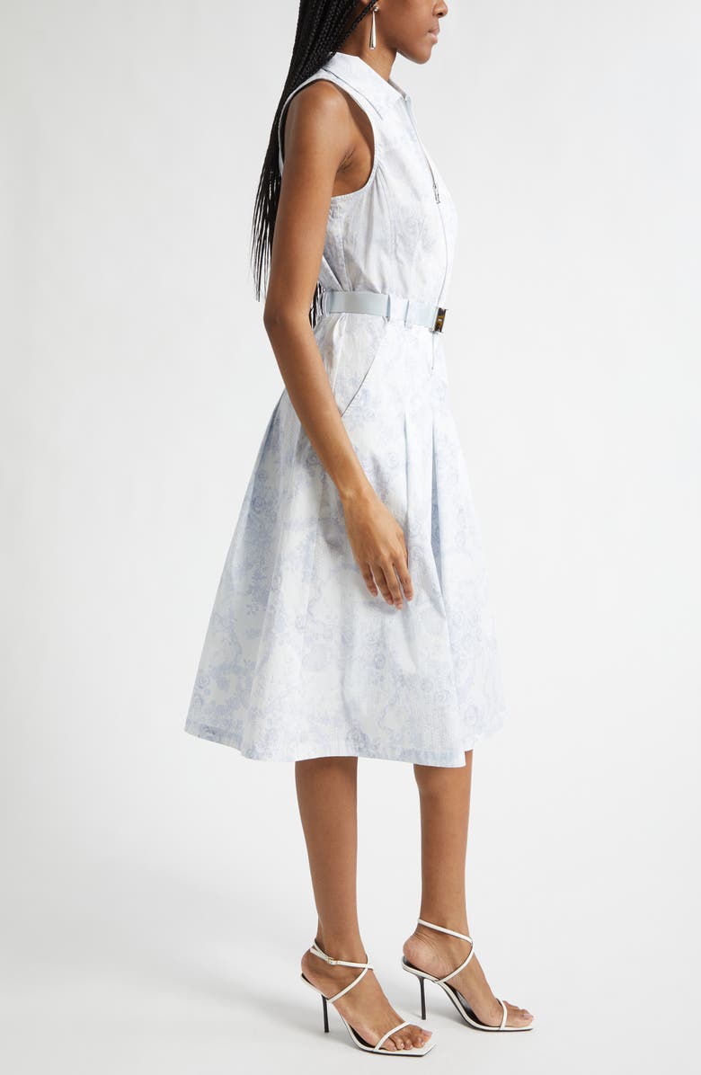 L'AGENCE Kylo Floral Belted Shirtdress, Alternate, color, Ivory/ Pl Mst Blue Lace Print