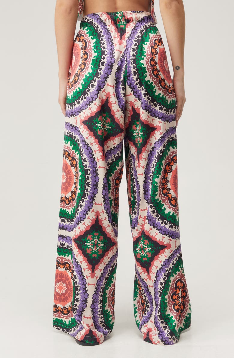 NASTY GAL Boho Print Wide Leg Satin Pants | Nordstromrack