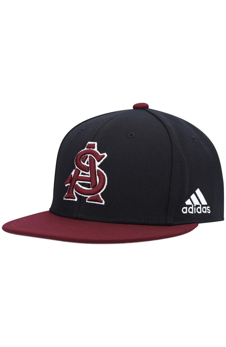 adidas Men's adidas Black Arizona State Sun Devils On-Field Baseball Fitted Hat, Main, color, 