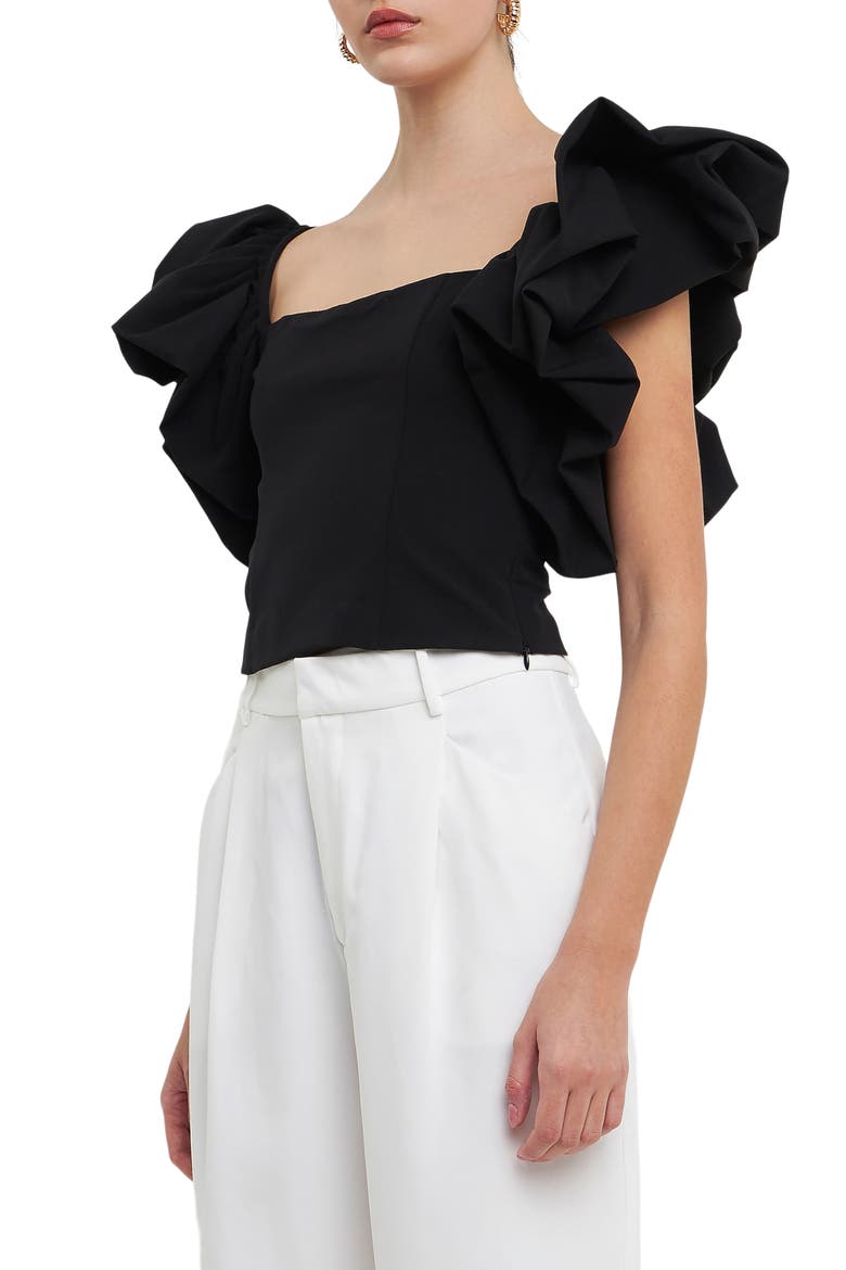 Voluminous Top, Alternate, color, BLACK