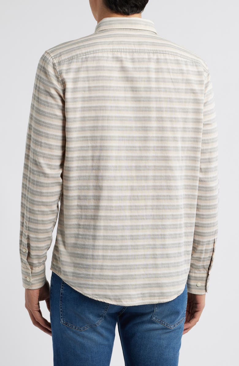 Original Penguin Horizontal Stripe Cotton Button-Up Shirt, Alternate, color,