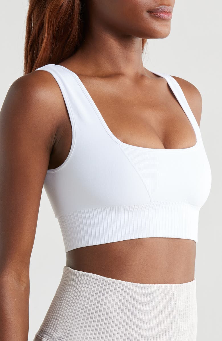 Free People FP Movement Karma Square Neck Sports Bra, Alternate, color, White