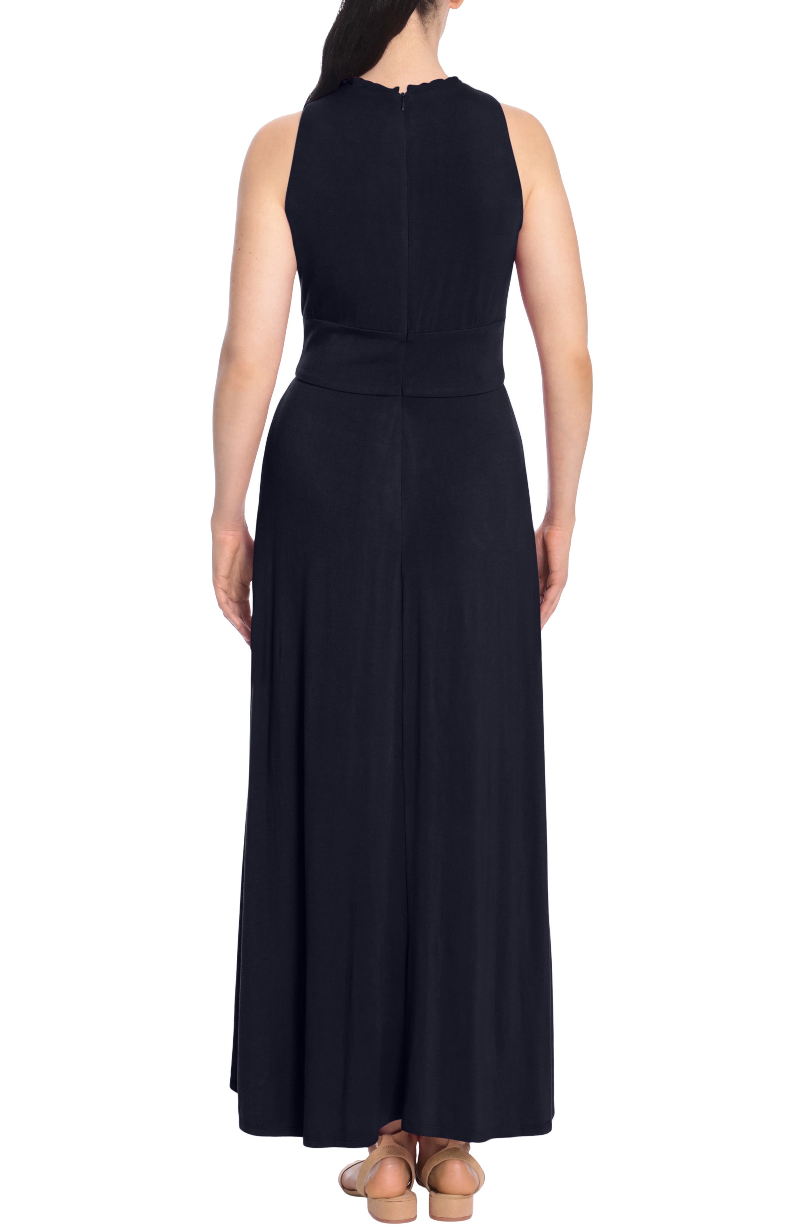 London Times Ruffled V-Neck Maxi Dress (Women) | Nordstromrack