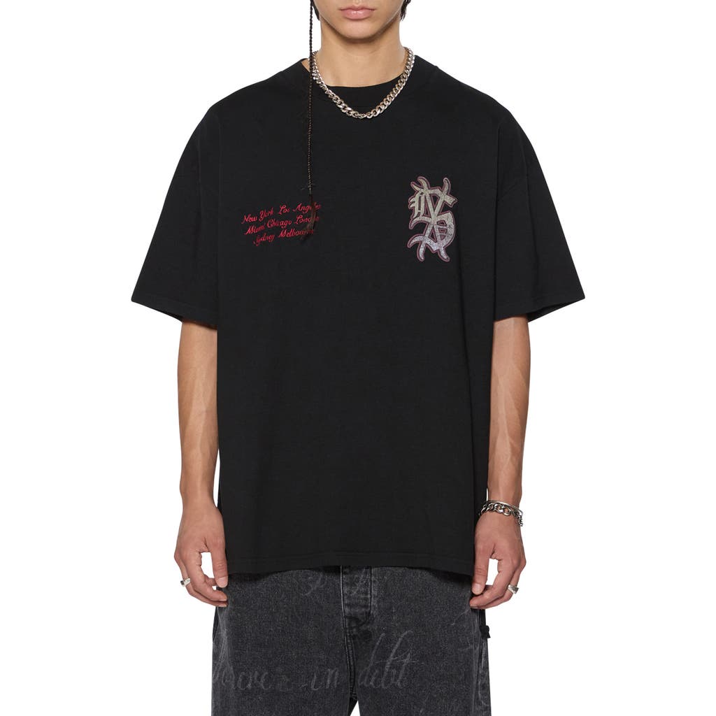 Shop Ksubi Playoff Ekcess Oversize Graphic T-shirt In Black