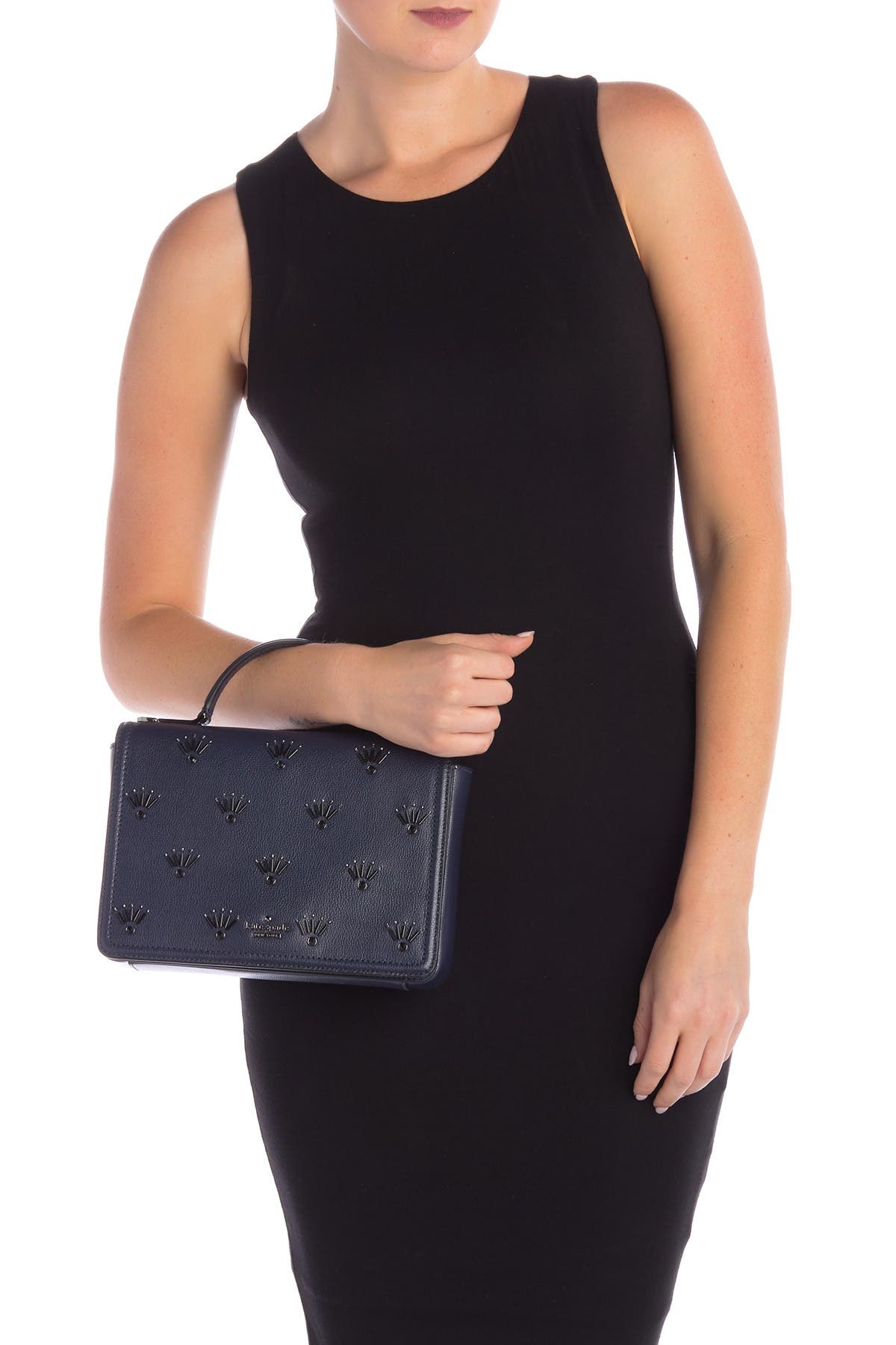 Kate Spade New York medium maisee embellished leather crossbody, Main, color, 