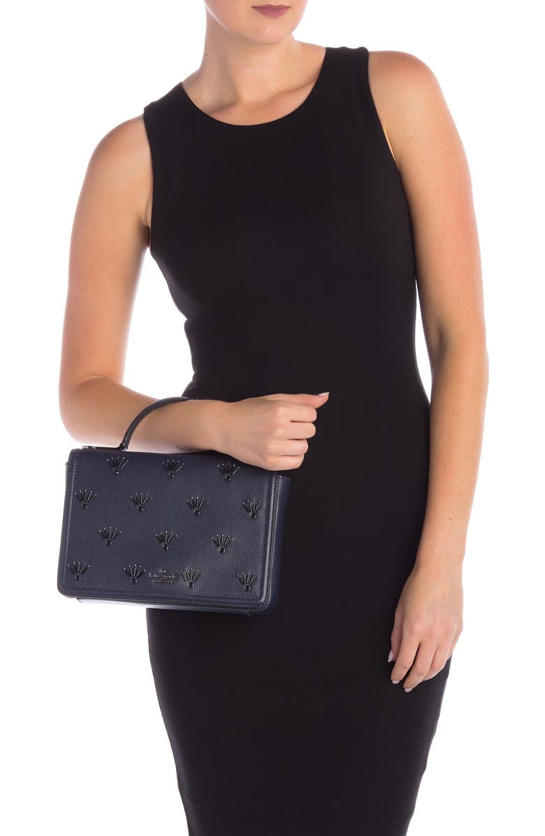Kate Spade New York medium maisee embellished leather crossbody, Main, color,
