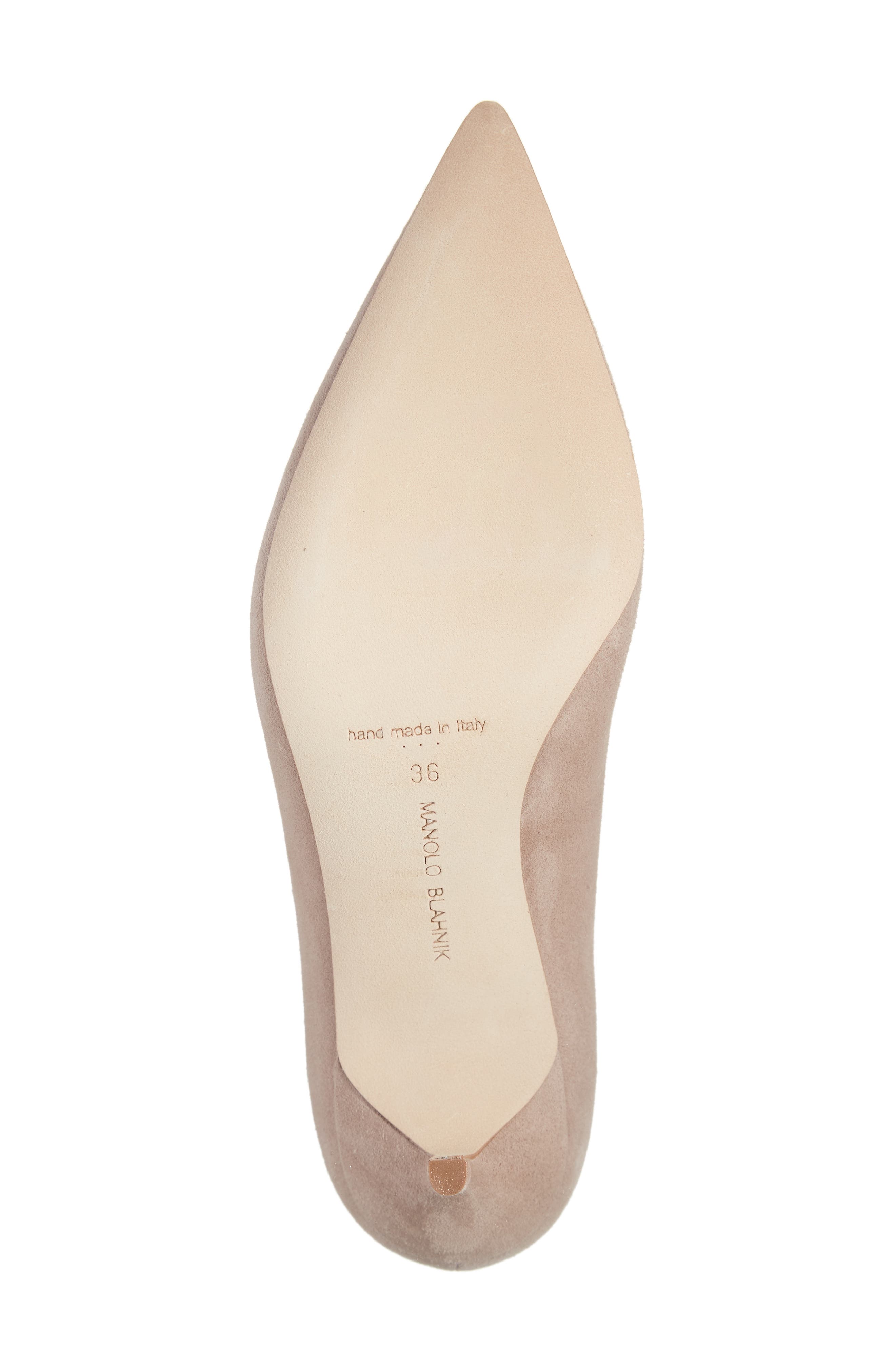 Manolo Blahnik BB Pointed Toe Pump, Alternate, color, Nude Suede