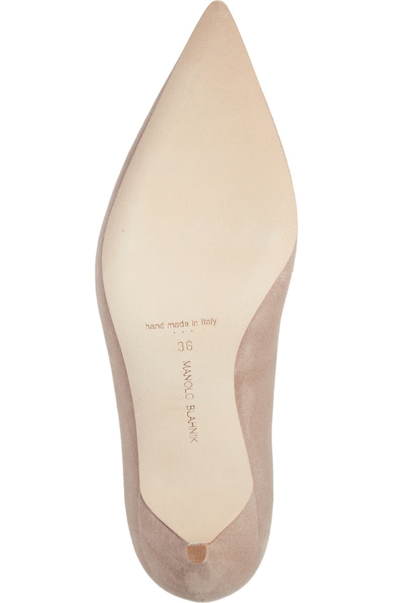 Manolo Blahnik BB Pointed Toe Pump, Alternate, color, Nude Suede