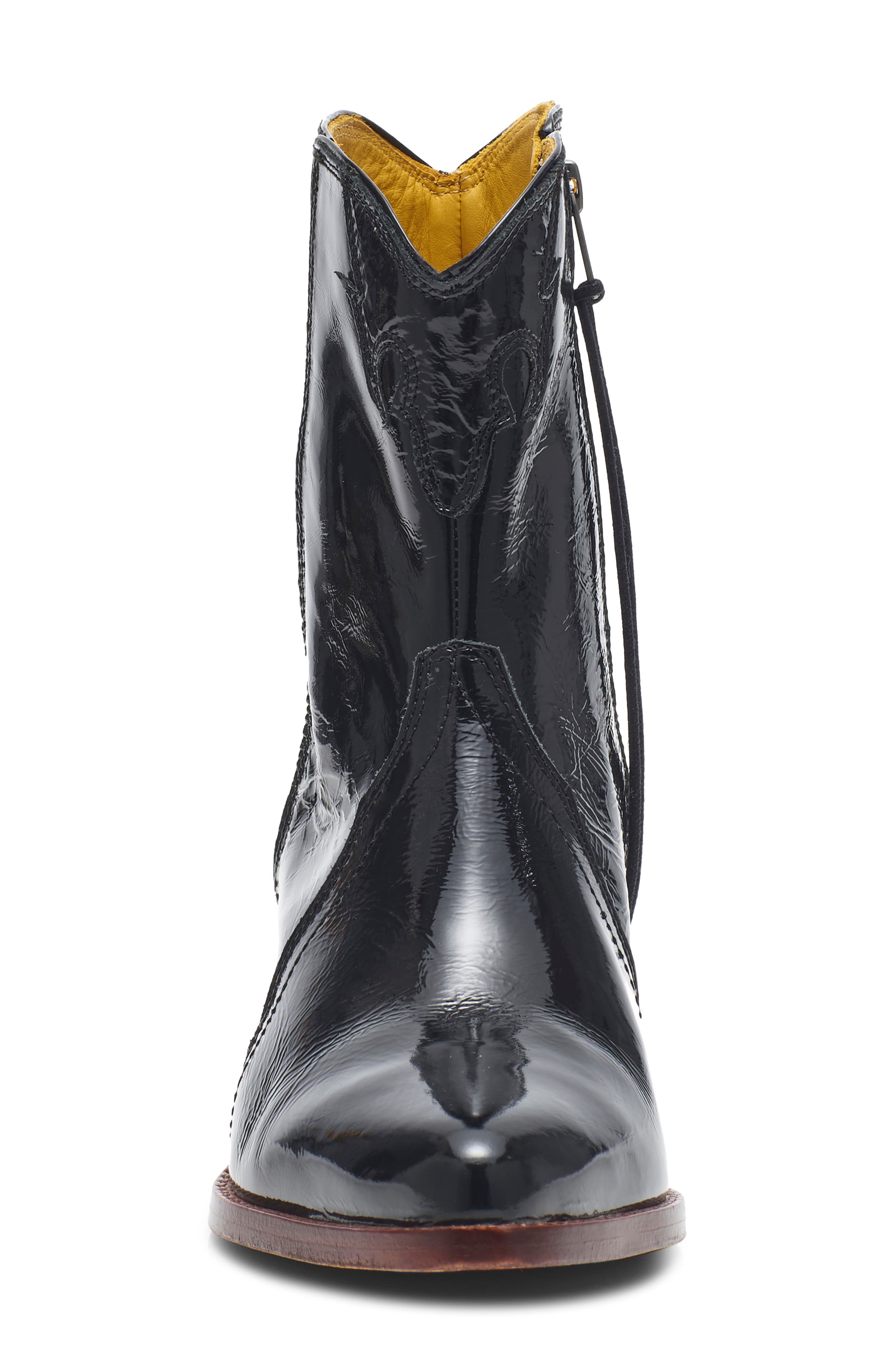 New Frontier Western Bootie, Alternate, color, BLACK LEATHER