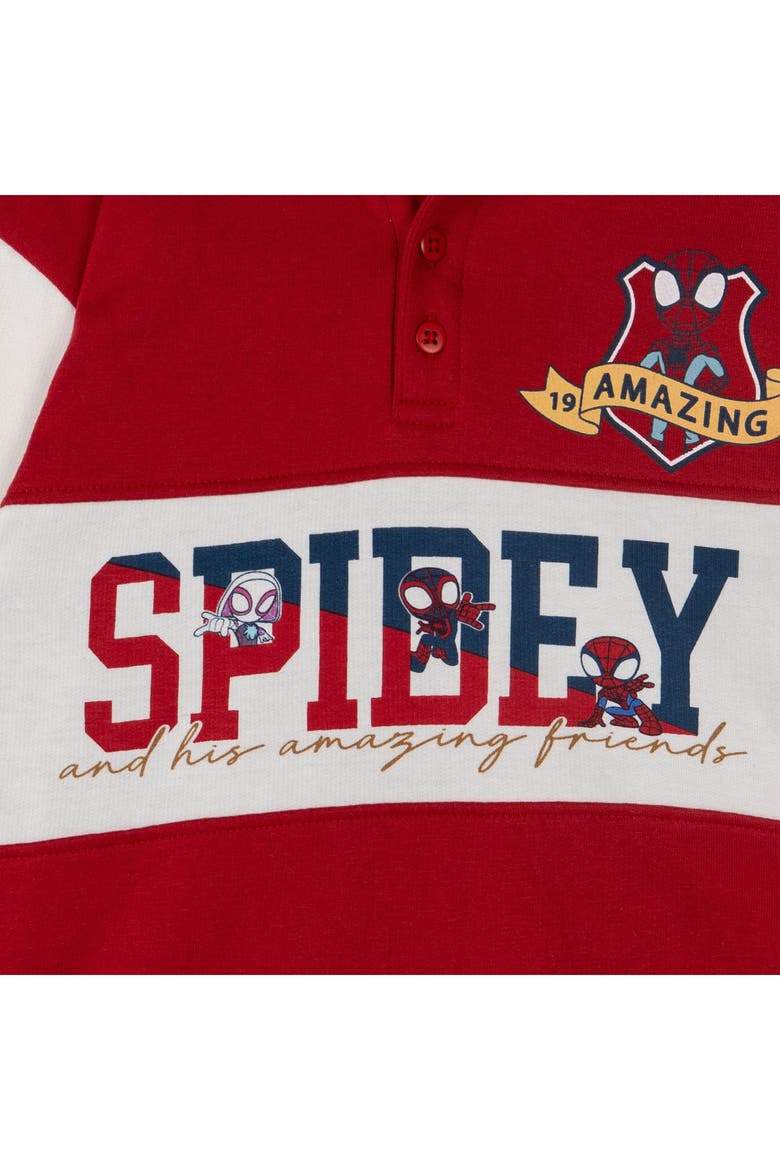 Spidey and His Amazing Friends Varsity 2-Piece Polo and Pants Set, Alternate, color, Spidey Red Camel