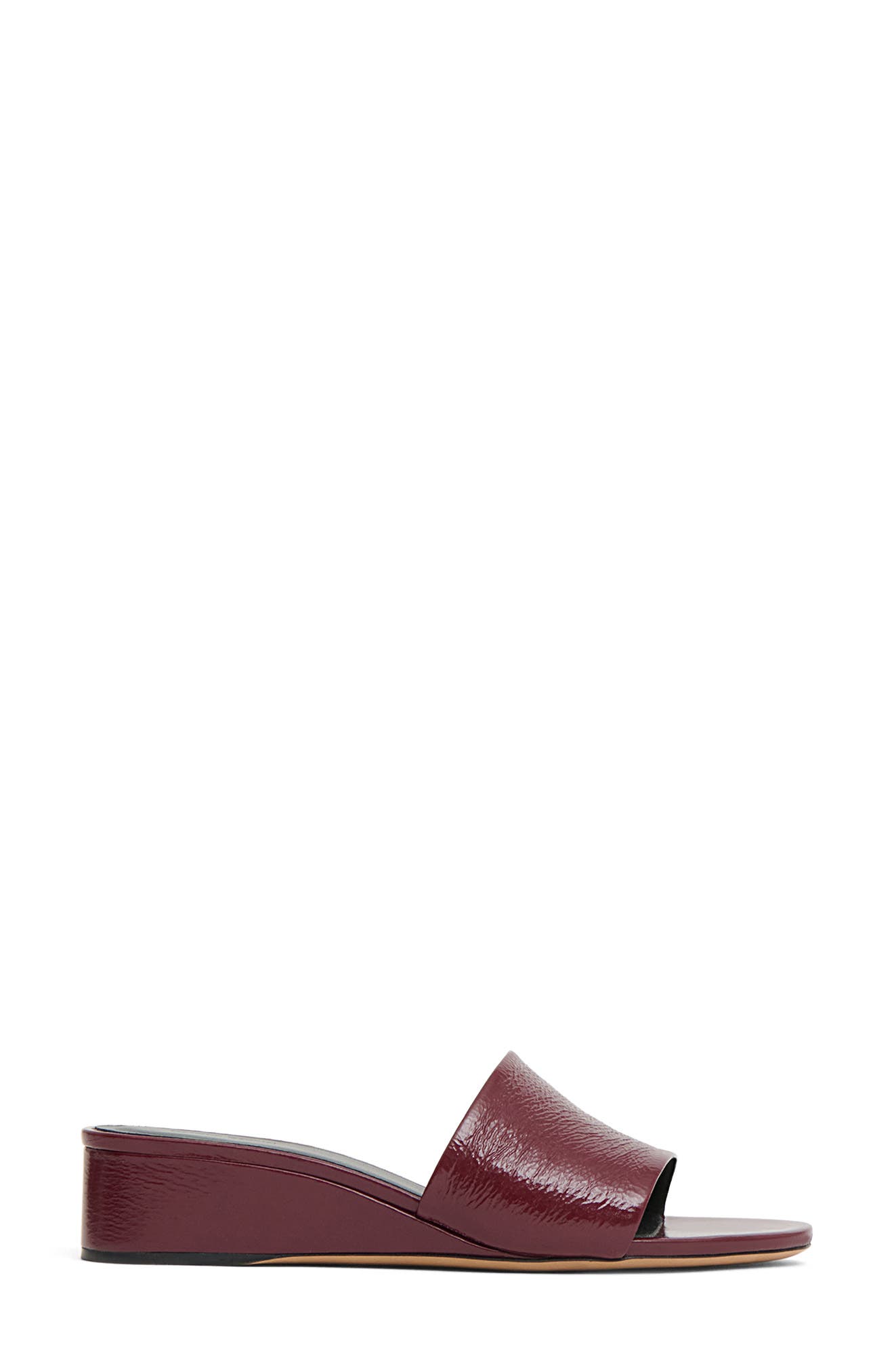 Zeppa Leather Slide Wedge Sandal, Alternate, color, CLARET