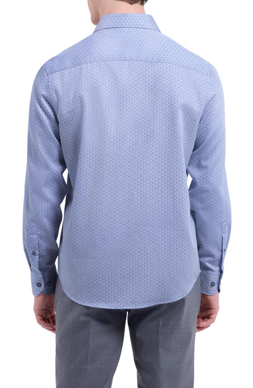 Bugatchi Axel Trim Fit Geo Print Cotton Button-up Shirt In Blue