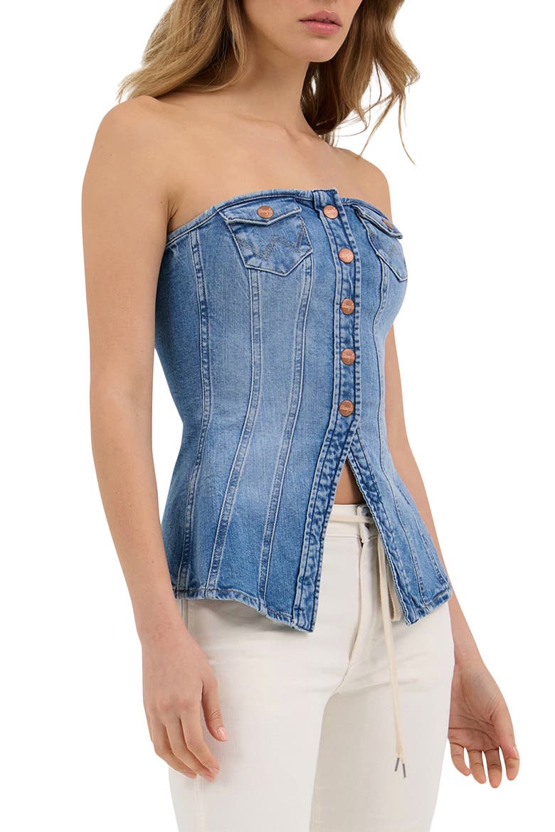 Strapless Stretch Denim Bustier Top (Women) | Nordstrom