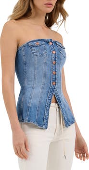 Wrangler Strapless Stretch Denim Bustier Top | Nordstrom