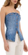 Wrangler Strapless Stretch Denim Bustier Top