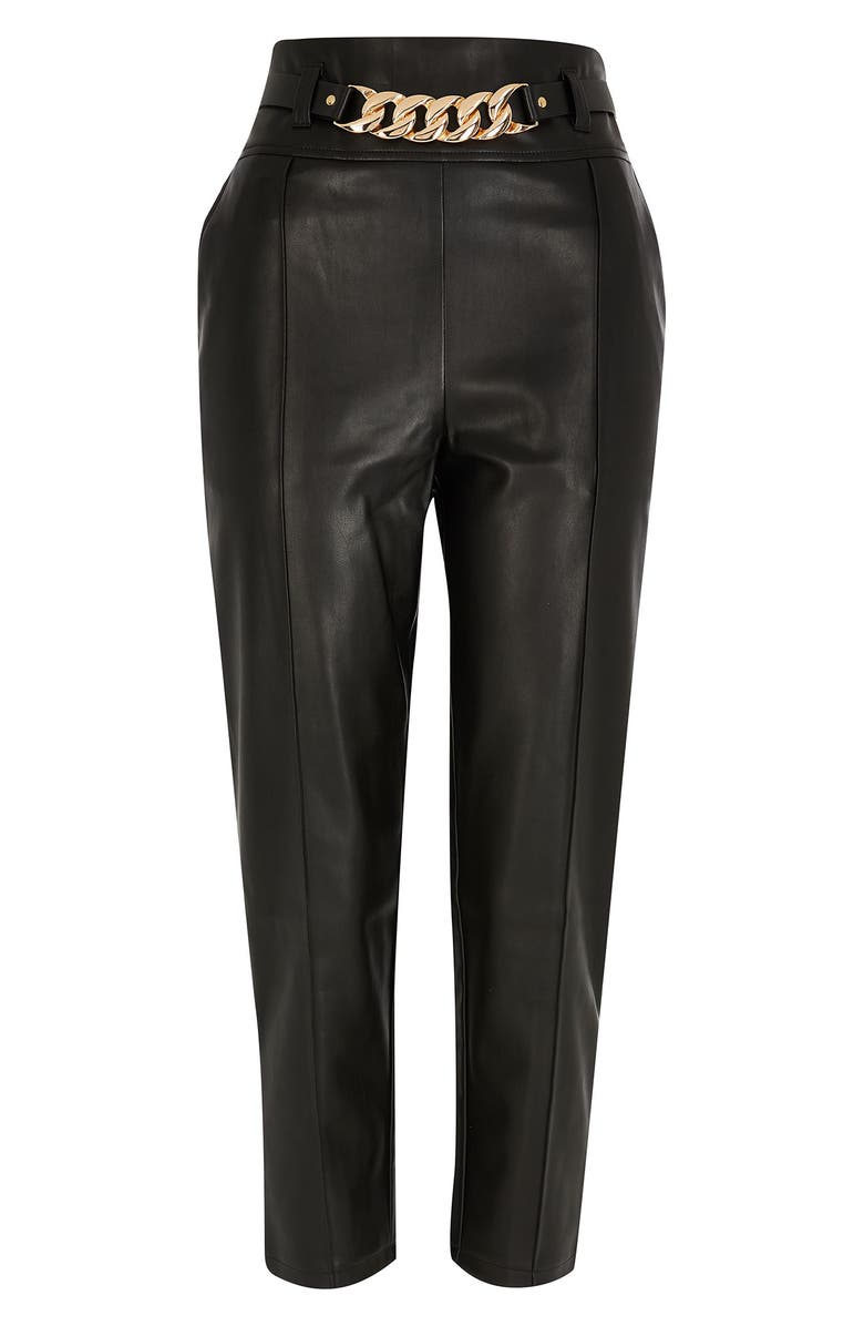 River Island Chain Belt Cigarette Pants, Alternate, color,