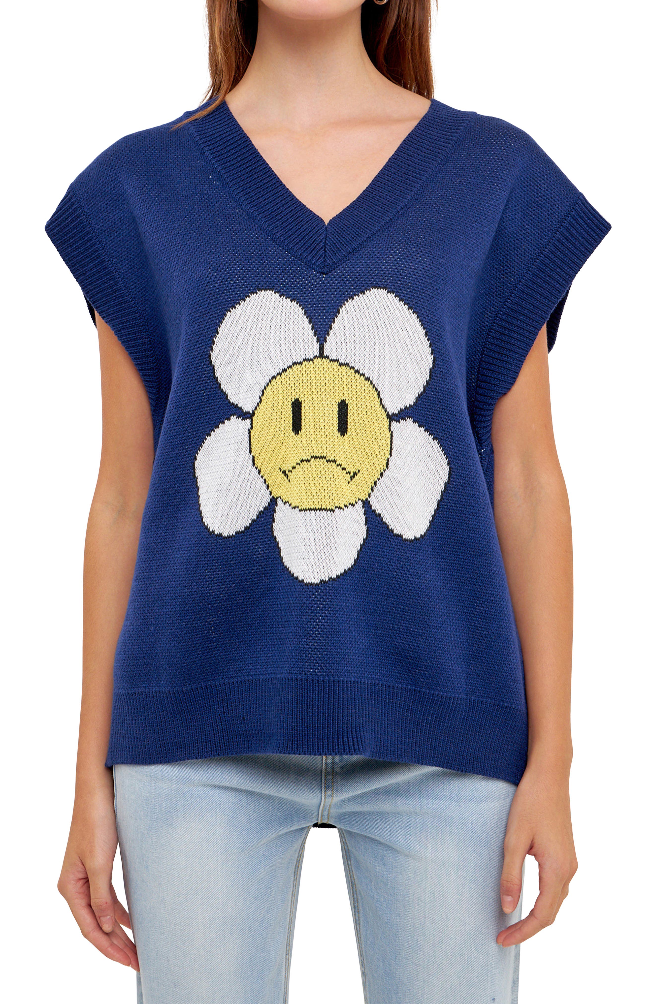 Daisy Jacquard Sweater Vest