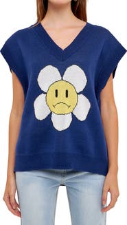 Grey Lab Daisy Jacquard Sweater Vest