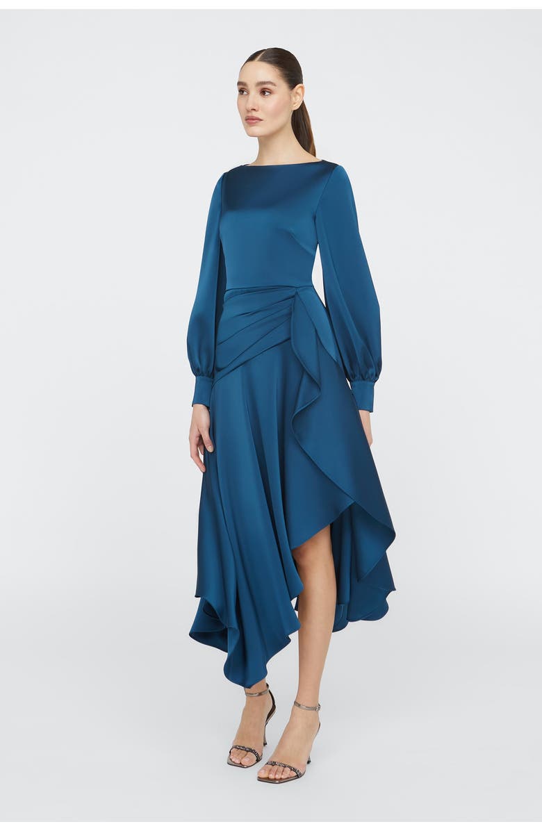 Theia Florence Handkerchief Dress, Alternate, color, Poseidon