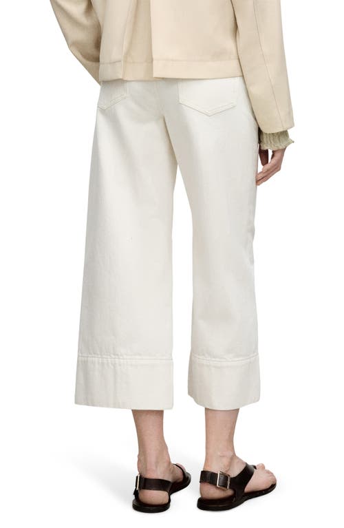 Shop Mango Seamed Crop Wide Leg Jeans